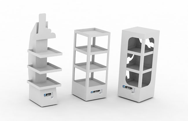 DCartón. Desarrollos floor stand diseño en cartón en México